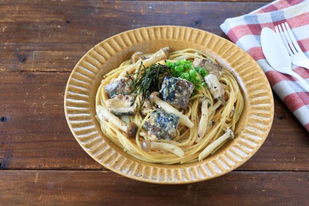 さばときのこの和風パスタ